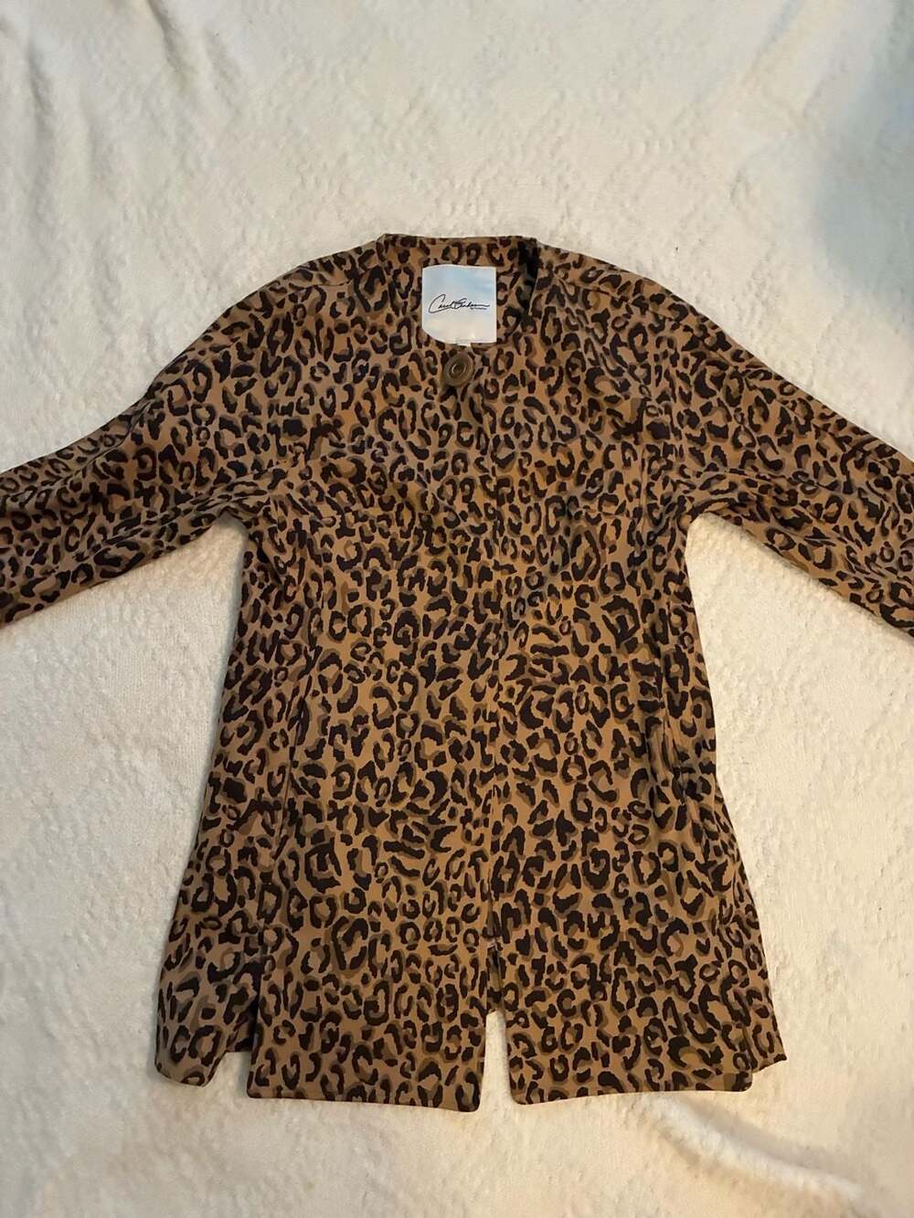 Carol Anderson by Invitation Leopard Print Button Front Jacket Sz S A628